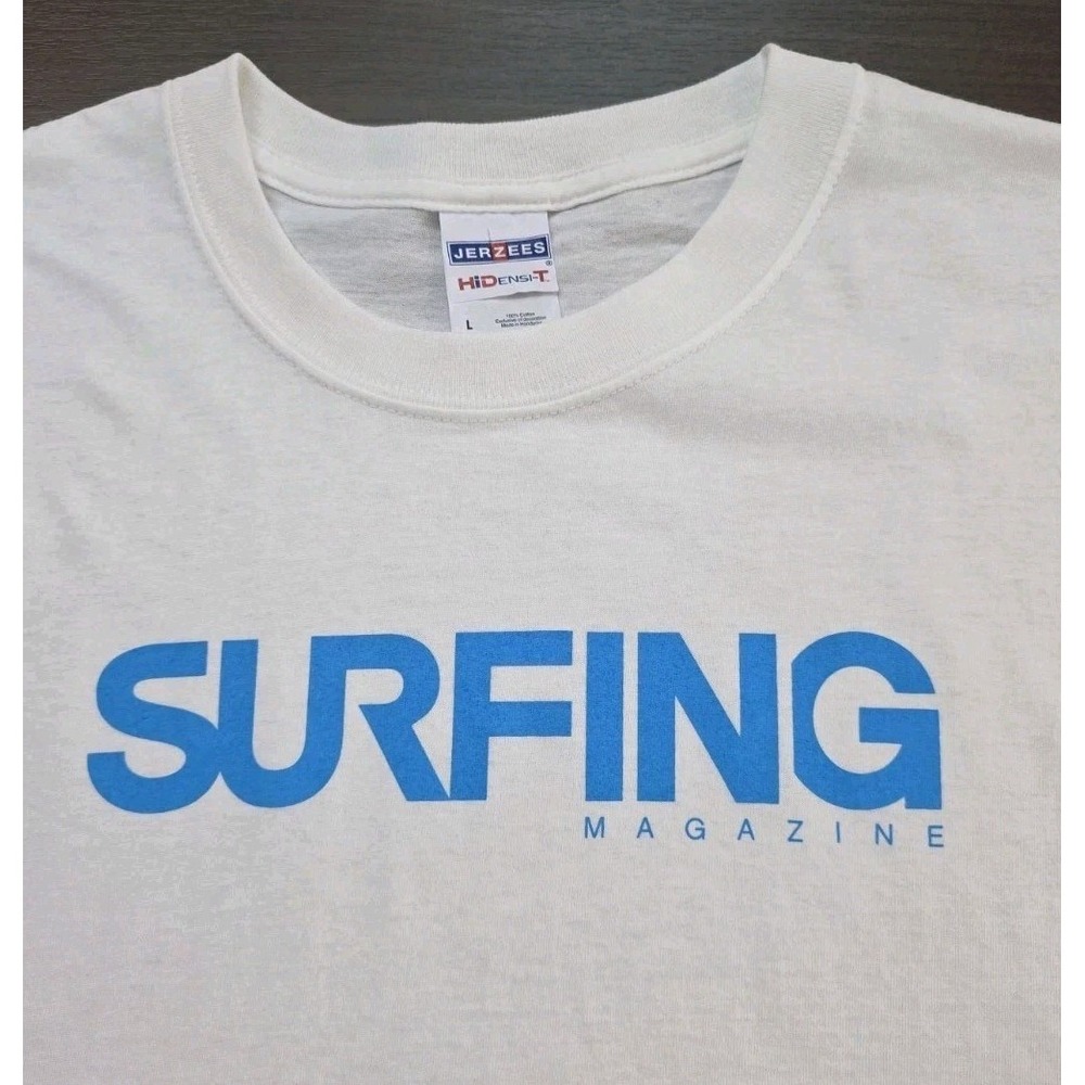 Vintage Surfer Magazine Men's T-Shirt Size LG Graphic Surfing Beach  90's Y2K